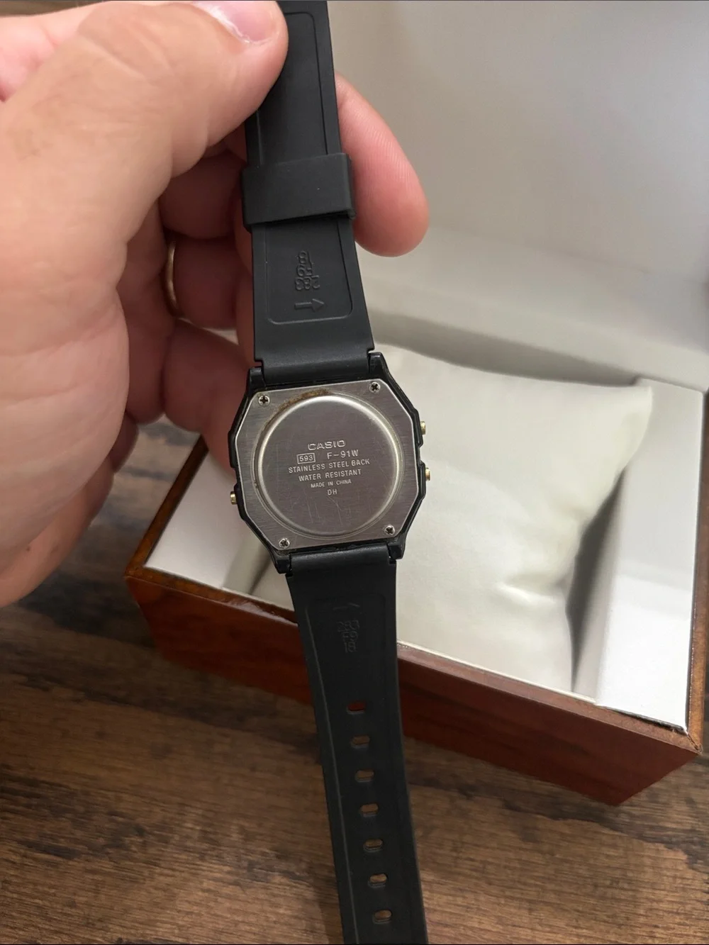Casio F-91W  Digital Watch - Black with Gold Accents
